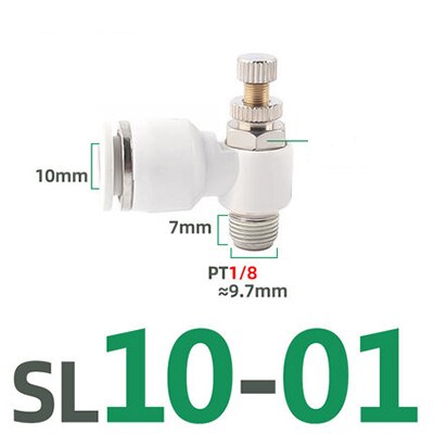 SL pneumatic quick coupling hose 4 6 8 10 12mm M5" 1/8" 1/4" 3/8" 1/2 air speed adjustment control valve acceleration valve: SL10-01