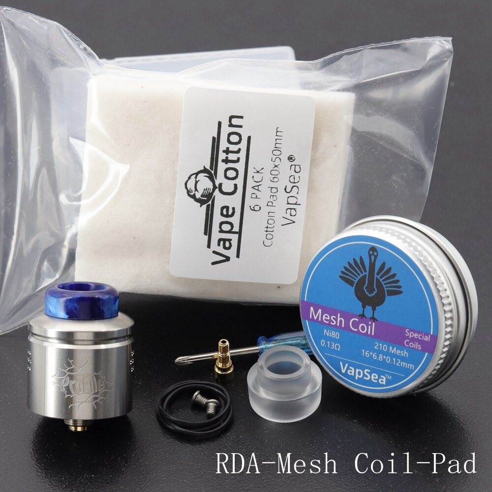 VapSea Profile RDA Atomizer Mesh 24mm Vape Tank Single Coil Rebuilding 22mm Dripping 510 vape atomizer with 1.5 Mech coils