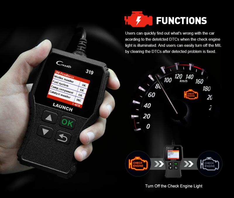 LAUNCH CR319 OBD2 Scanner Support Full OBD II/EOBD Launch Creader 3001 Auto Scanner diagnostic PK CR3001 ELM327 CR419 CR519
