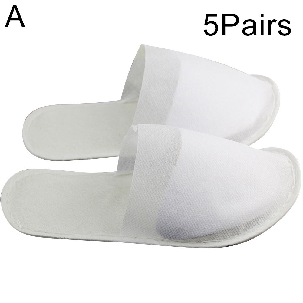 5 Paar Wegwerp Slippers Spa Hotel Gast Slippers Gesloten Teen Handdoek Indoor Wegwerp Slippers