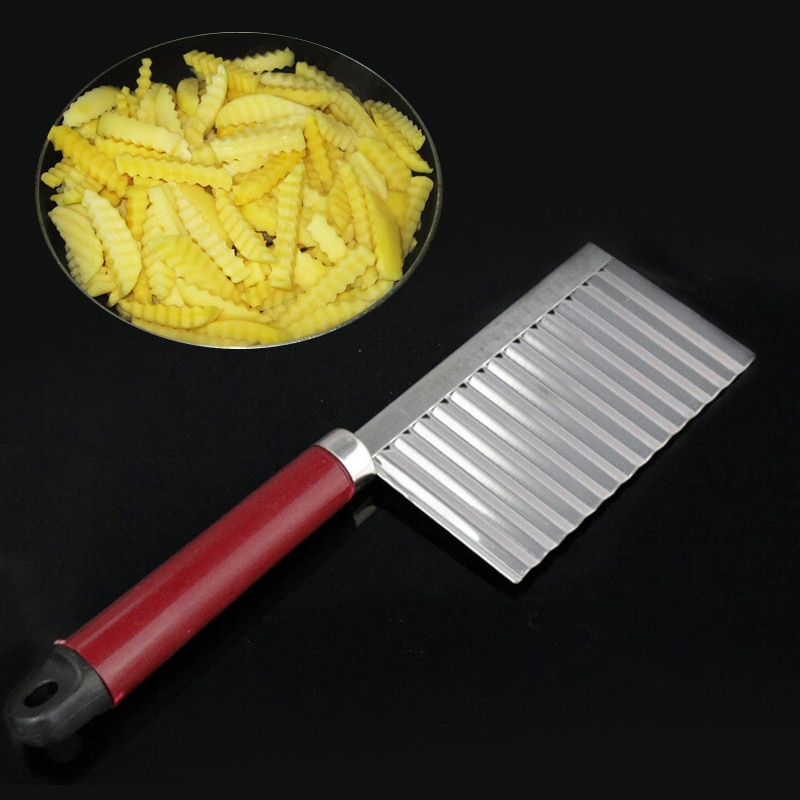 Stainless Steel Vegetable Carrot Wavy Cutter Slicer Potato Chips Corrugated Knife Kitchen Wrinkled French Fries Kitchen Utensil