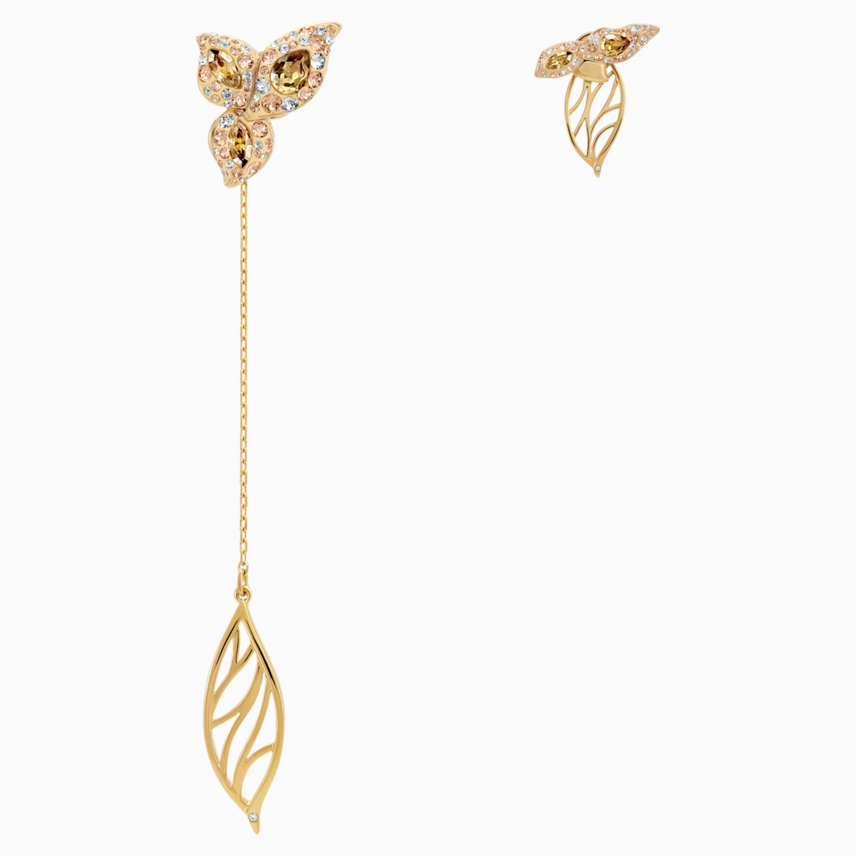Original SWA Earrings with Original Logo Flowers Heart Round Shape Charm Women Jewelry: 5511818