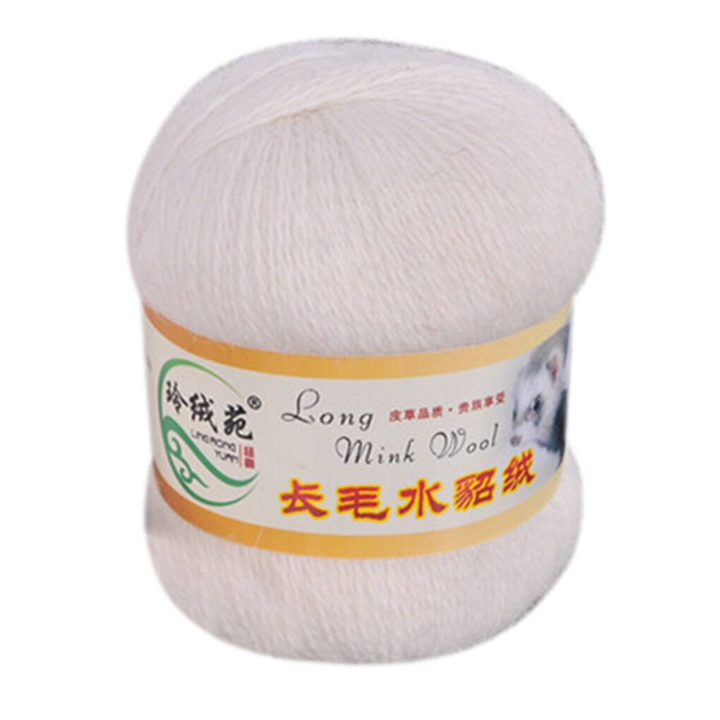 DIY Pano Tecido 50g/bola de Pelúcia Fina Cachecol de Tricô Mão-de malha de Fios Macio Fio de Crochê Mão de Costura fios de inverno Xale: White