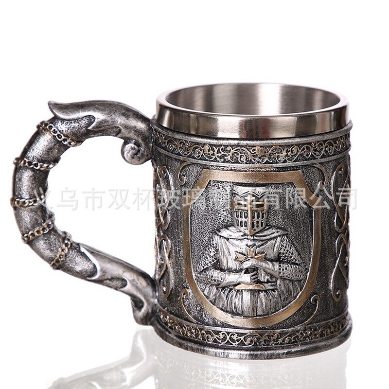Middeleeuwse Tempeliers Crusader Knight Mok Pak Van Armor Ridder Van De Cross Bier Stein Tankard Koffie Cup WY71301