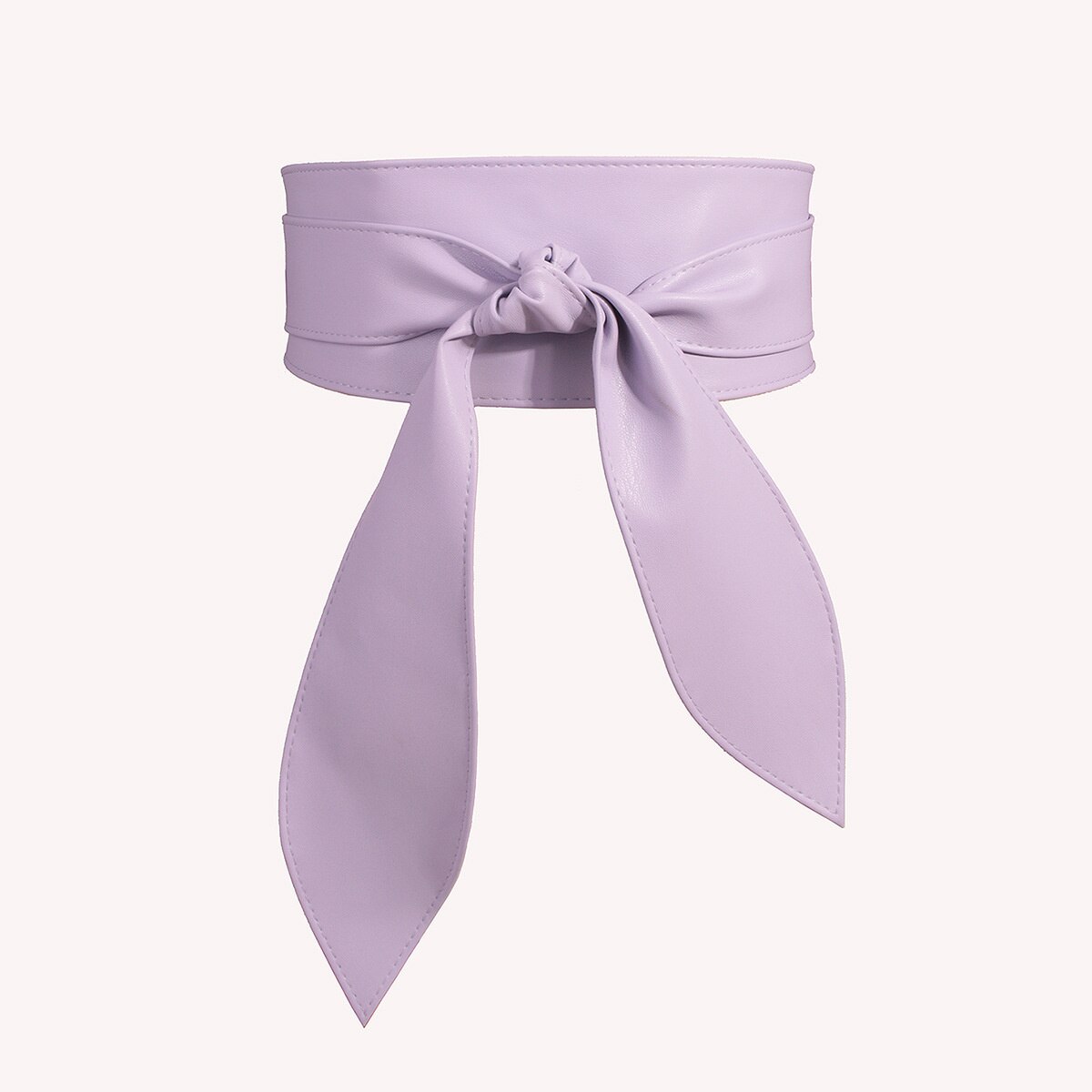 Women Waistbelts Wide Girdle Soft Bow Ribbon Extra Long Belt Bow Imitation Leather Girdle Clothing Accessory Waistbelt: Purple