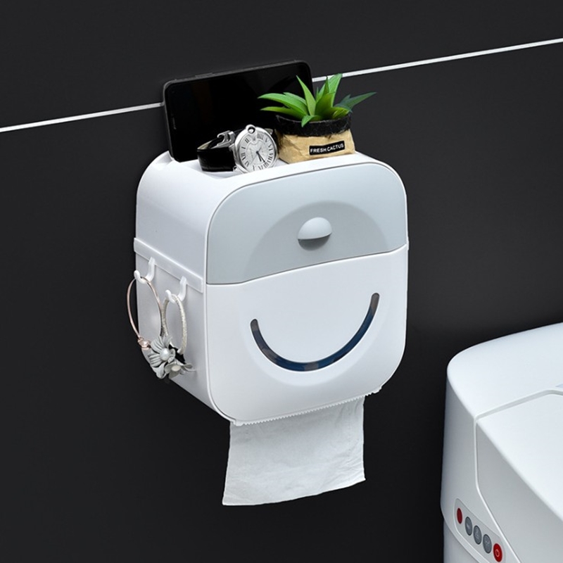 Toilet paper holder, waterproof paper towel holder, wall-mounted toilet paper box, bathroom multifunctional toilet paper storage