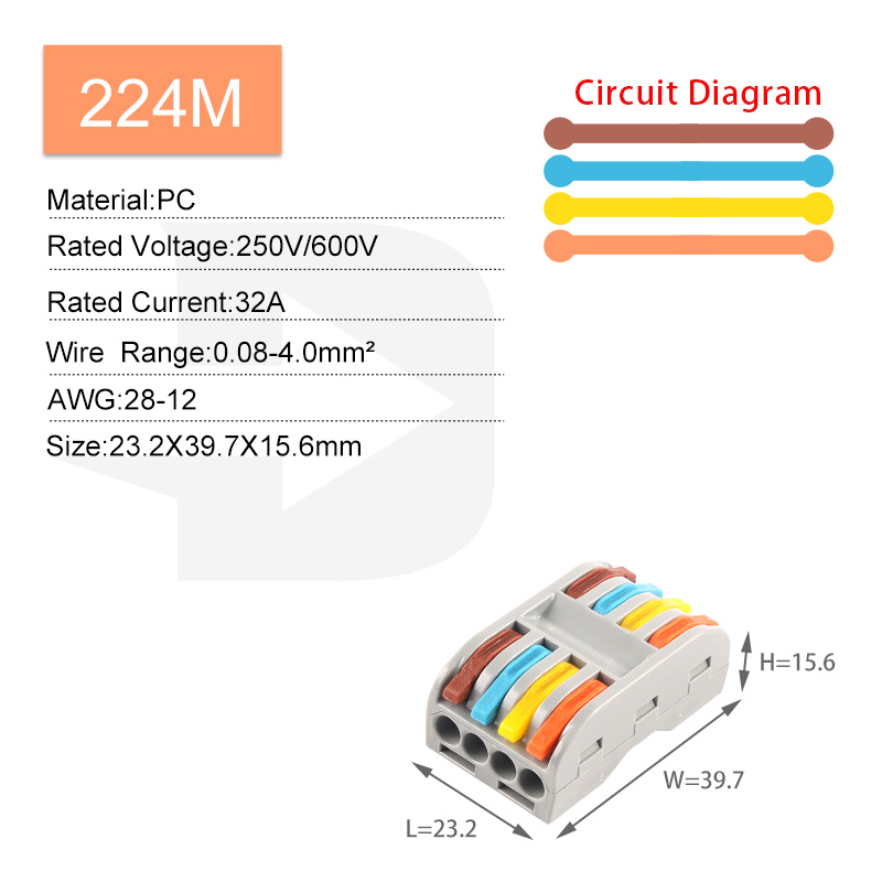 5 STKS Snelle Draad Connector Push-in Elektrische Klemmenblok Universele Splicing Bedrading Kabel Connectors Voor Kabel Verbinding SPL ﻿: Rood