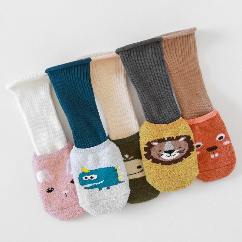 Warmom Knie Hoge Babysokjes Pasgeboren Sokken Voor Meisjes Katoen Cartoon Baby Jongens Sokken Anti Slip Casual Baby Been warmers