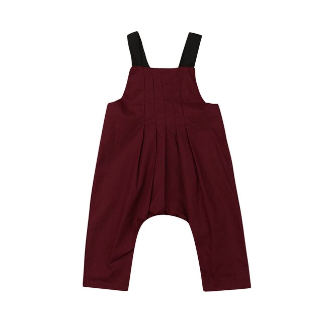 2019 Roupa de Verão Do Bebê Da Criança Do Bebê Meninas Meninos Romper Cinta Sem Mangas Causal Sólida Geral Jumpsuit Playsuit Outfits Roupas: Wine Red / 24 m