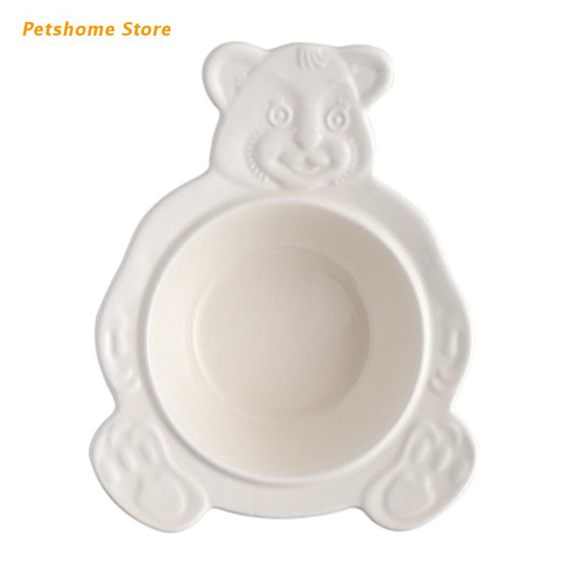 Ceramic Cereal Bowls Breakfast Milk Cereal Fruit Salad Bowl Cute Bear Ceramic Bowl Dessert Baking Bowl Kitchen Tool: off white