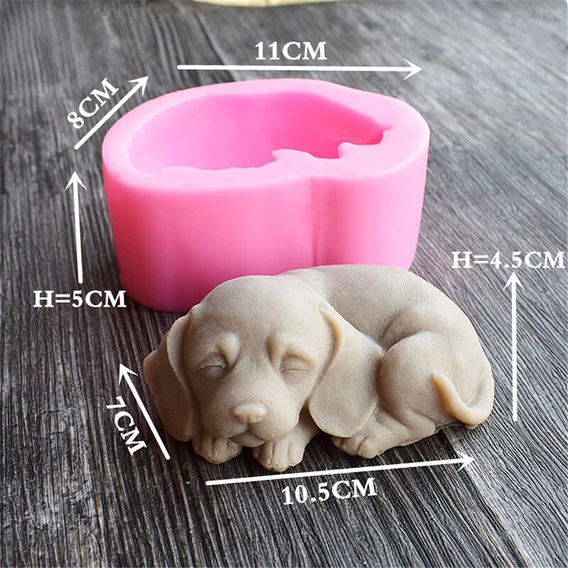 3D Hond Siliconen Zeep Mallen Leuke Puppy Mallen Voor Zeep Maken Chocolade Cake Bakken Mallen Fondant Cake Hond Mallen