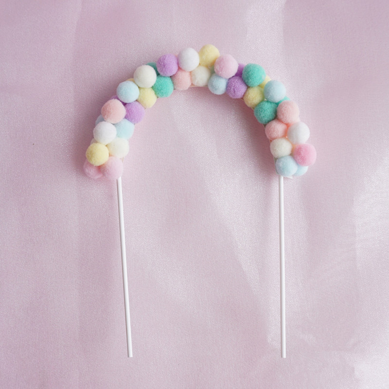 Banderas coloridas para decoración de tartas, bola peluda, adornos para magdalenas de boda y cumpleaños, decoración para tarta para de bienvenida al bebé, bricolaje: S / Caqui oscuro