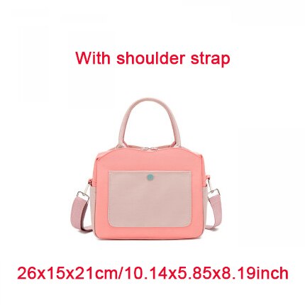 High Capacity Lunch Bag Women Picnic Food Thermal Pouch Waterproof Student Bring Meals Cooler Storage Handbag Accessories Items: A Coral Red S