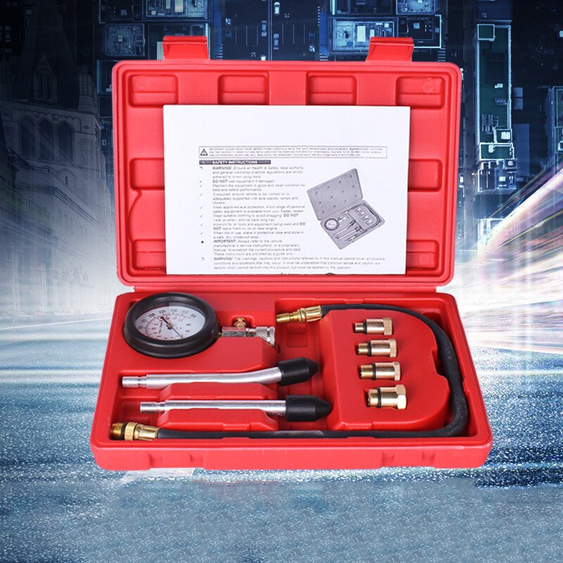 AOZBZ Motorcycle Pressure Gauge Adapter Compression Tester Pressure Gauge Tester Kit Motor Auto Petrol Gas Engine Cylinder