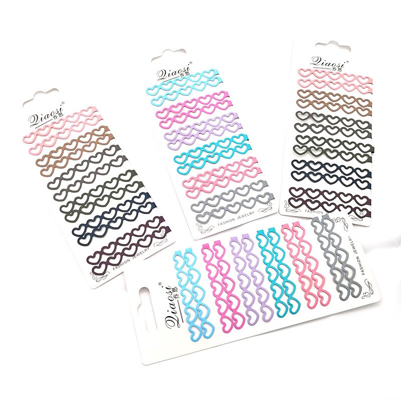 Femmes fille couleur bonbon pinces à cheveux rétro Net rouge amour creux géométrique alliage peinture pince latérale Barrette coiffure outil de coiffure