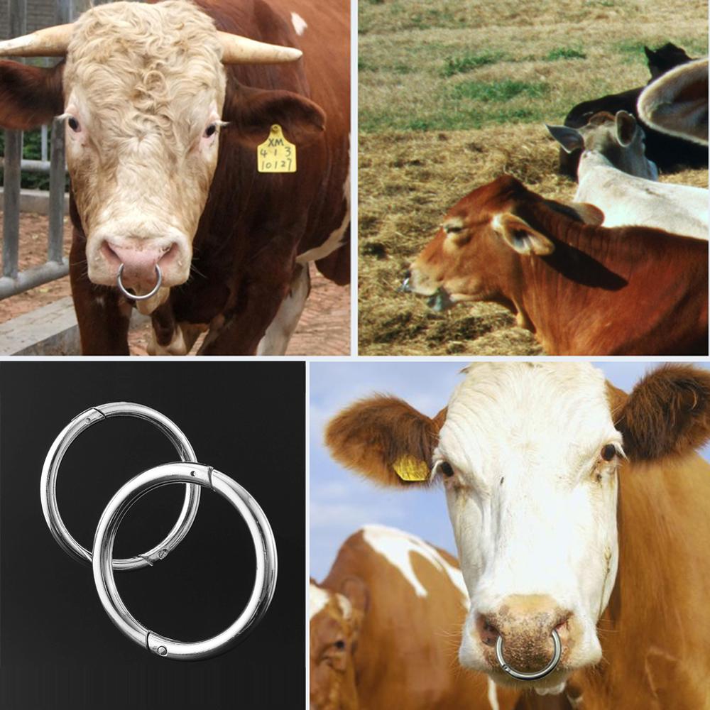 1 Piece Nose Ring Cattle Bovine Restraint Squeezer Cow Nose Clip Pasture Ranch Equipment Farming Equipment Veterinary Tools