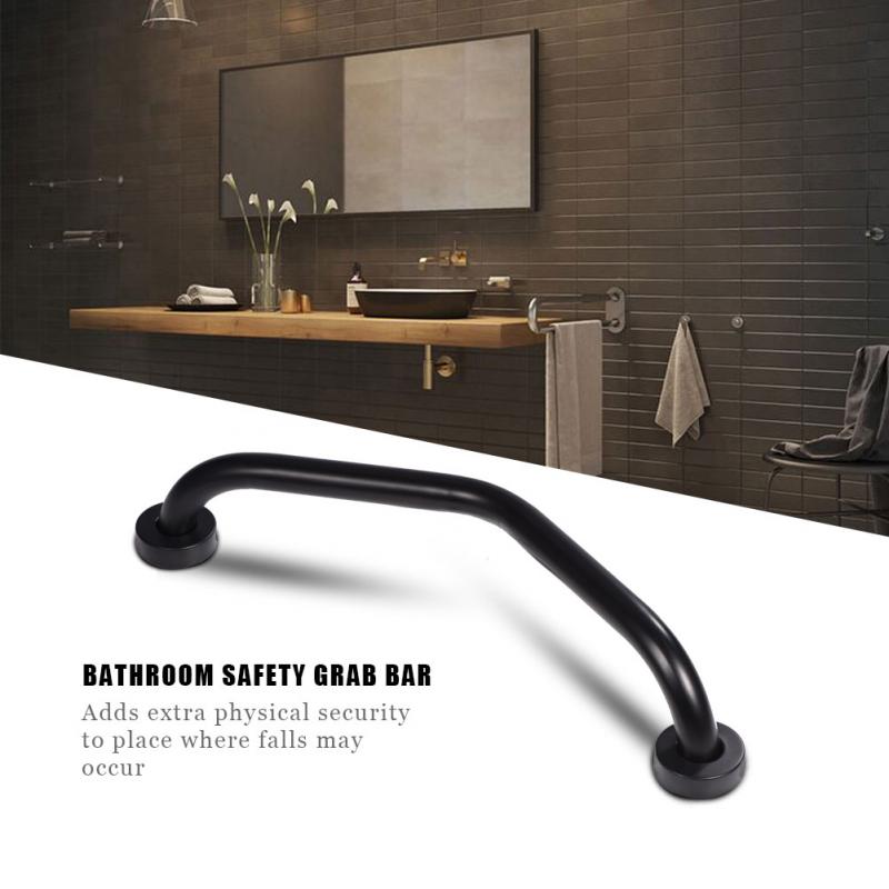 Stainless Steel Curved Shower Tub Safety Grab Bar Towel Rack Wall Mounted Bathroom Handrail Bathroom Tools