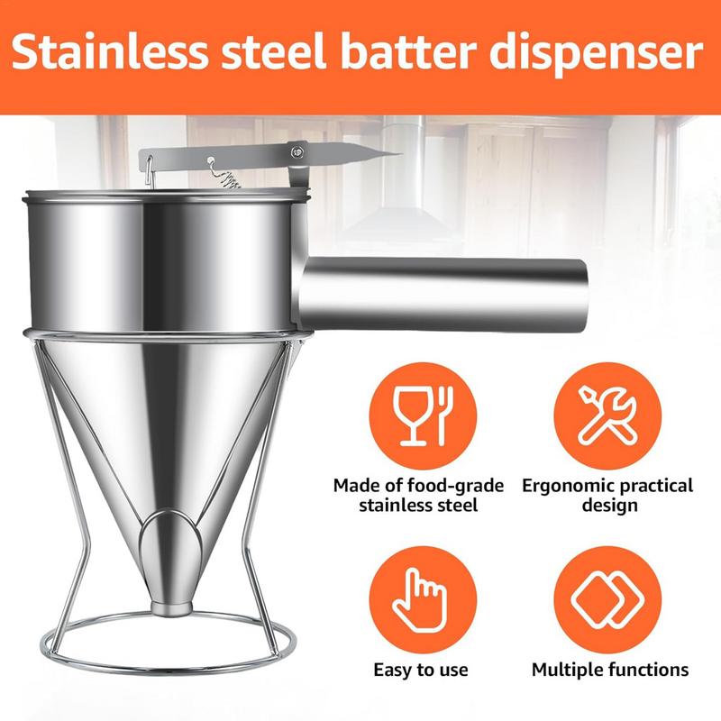 Teig Spender Kolben Trichter Pfannkuchen Teig Spender mit Stand Pfannkuchen Sirup Spender Küchen helfer für Pfannkuchen Sirup
