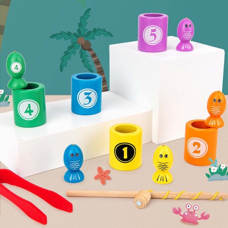 Kinderen Houten Speelgoed Magnetische Vissen Insect Vangen Baby Kids Educatief Spel