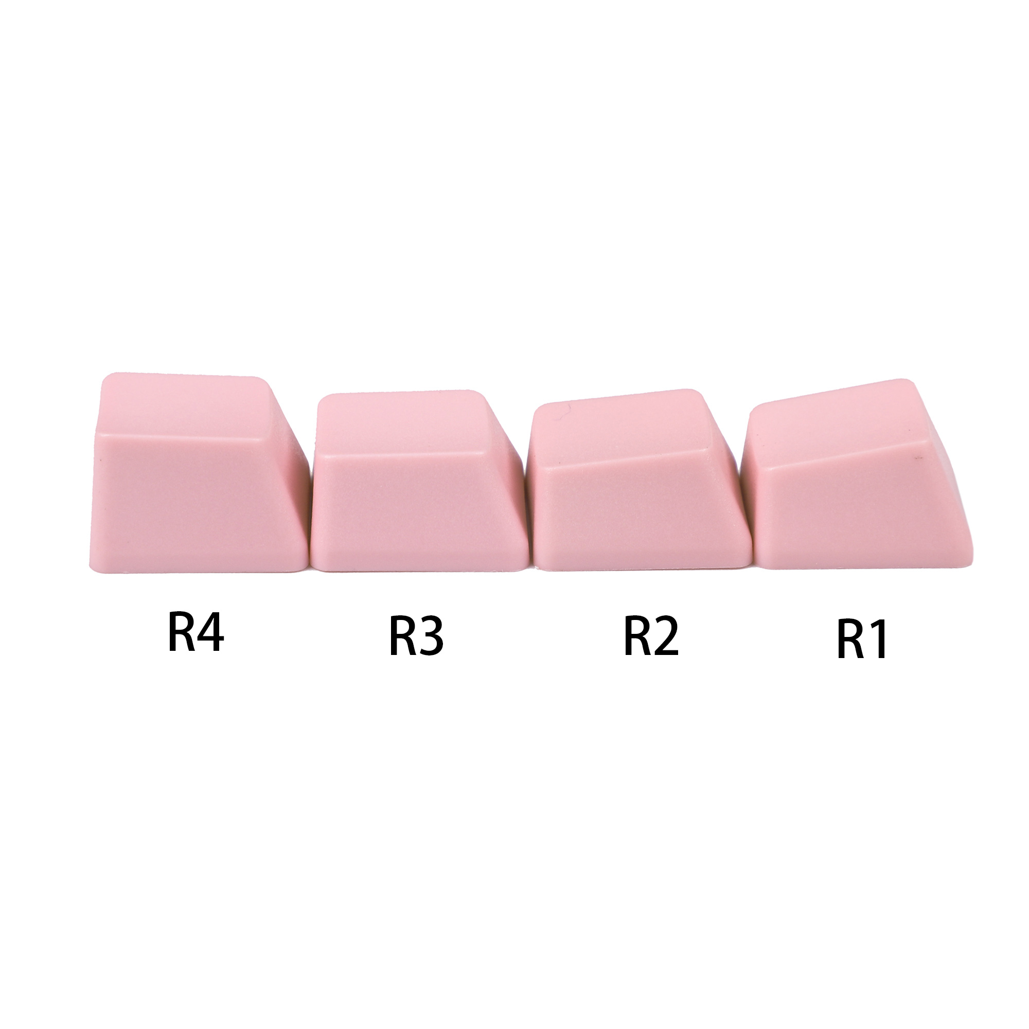 1u R1 R2 R3 R4 teclas personalizadas alfanuméricas de perfil OEM PBT grueso en blanco para teclas DIY: Rosa / Interruptor rojo