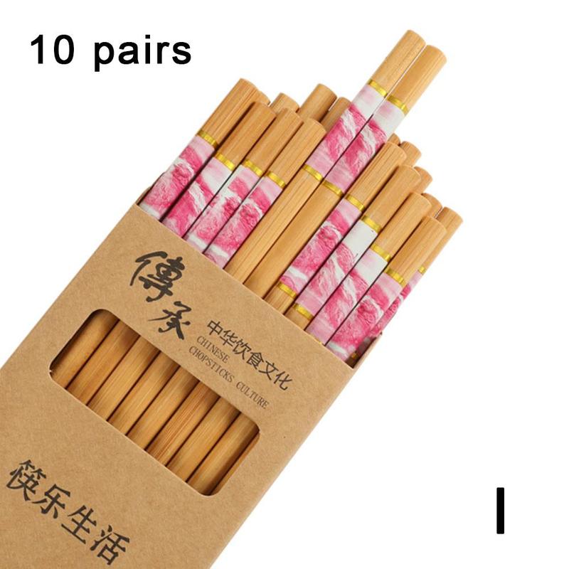 Chinesischen Stil Gedruckt Stäbchen Kasten einstellen Stäbchen Lebensmittel Kochen Hohe Stäbchen Wesentliche Lange Produkt Chine W6K9: I