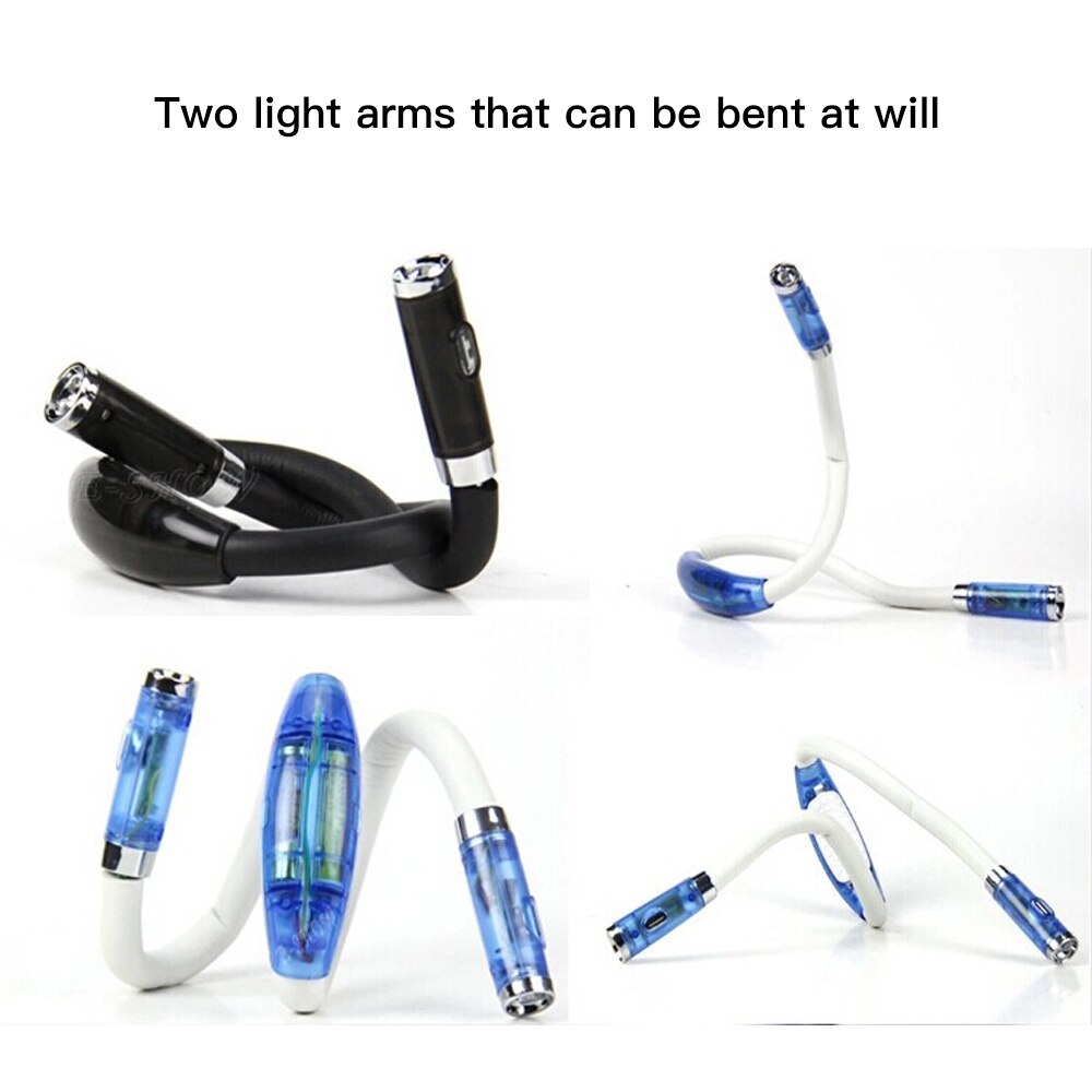 4 standen nieuwigheid nek knuffel boek licht handsfree nek licht led nachtlampje zaklamp voor slaapkamer verlichting of buiten leeslamp