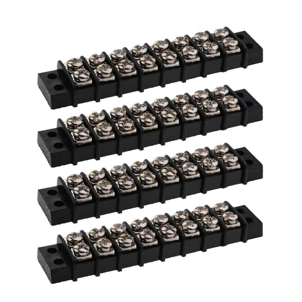 4 Pcs 8 Gang Circuit Terminal Block Bus Bar 12-Point Power Distribution Block 30A For Truck RV Trailer Caravan Yacht Boat Marine