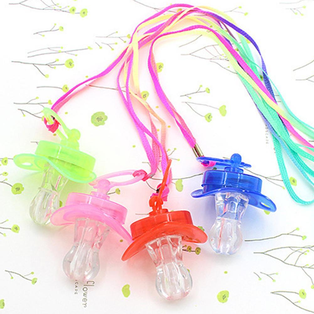 Chupete de luz LED juguetes colorido luminoso para niños y niñas, silbato con acollador, juguete para , 1 unidad