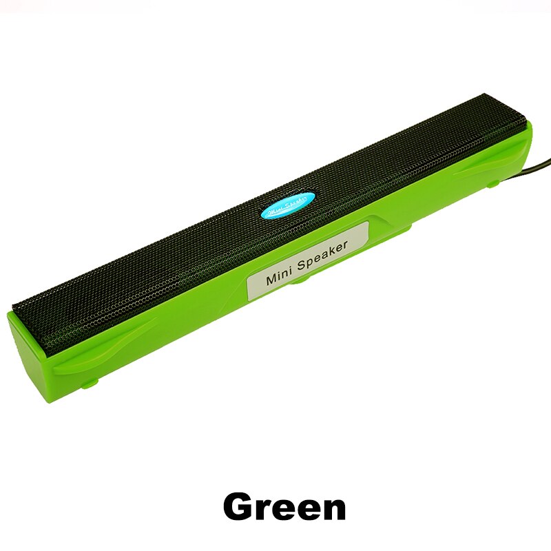 Portable USB Computer Speaker Stereo Music Player Amplifier plug-and-play Loudspeaker Soundbar For Desktop PC Notebook Laptop: Green