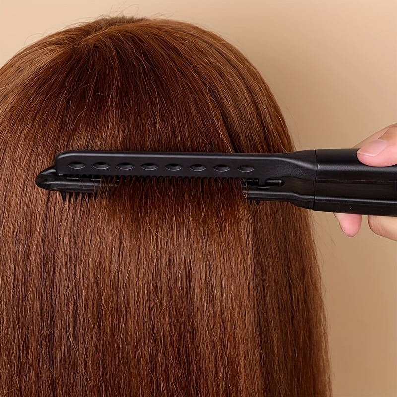 1 peine de pelo liso en forma de V, alisador de pelo DIY, herramientas de belleza y cabello, peine de peluquería de salón