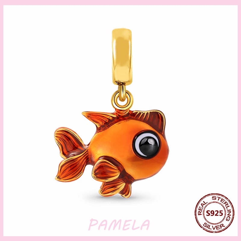 PAMELA-abalorios de plata esterlina 925 para mujer, abalorios de flamenco rosa, perro, búho, Animal, bricolaje para pulsera colgante Original, joyería de: YBT611