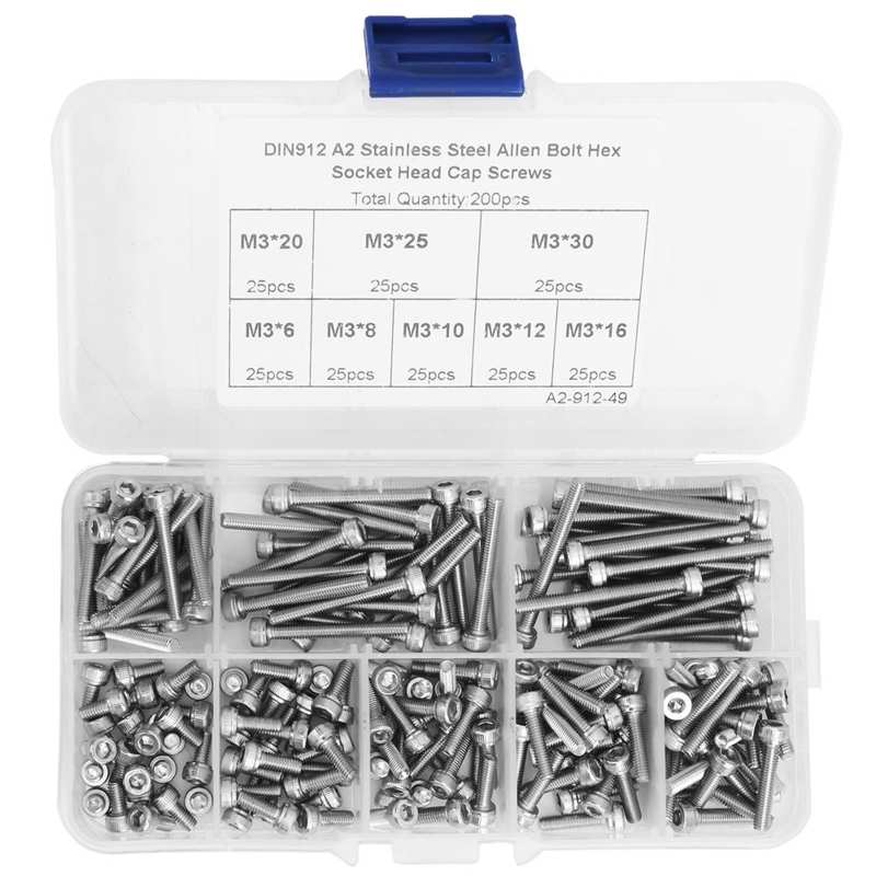 Cap Head Screw Hex Socket Cap Head Screw 304 Stainless Steel Boxed Hardware Accessories M3 Hex Socket Cap Head Screw