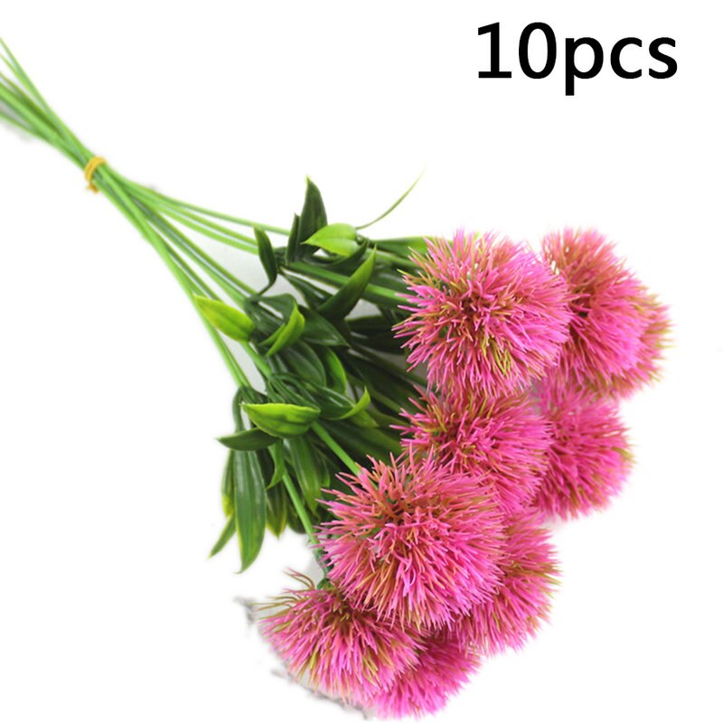 10 Pcs/Boeket Paardebloem Kunstmatige Bloemen Plastic Paardebloem Bruiloft Thuis Hotel Tuin Decoratie Nep Bloem Boeket: Roze