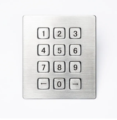 Industrial Keyboard with 12 Keys IP65 3x4 Kiosk Metal USB Keypad Stainless Steel Metallic Waterproof Slim Electric Lock Keypad