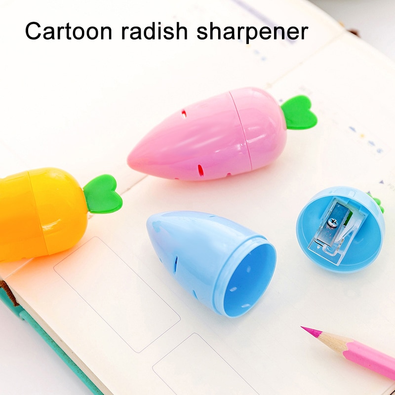 Pencil Sharpener Carrot Cute Cutter Portable for Kids Stationery School Classroom