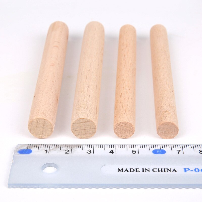 Varillas de espiga de madera Natural sin terminar, palos de madera maciza para macramé, artesanía, espiga duradera, modelo de construcción, herramienta de carpintería