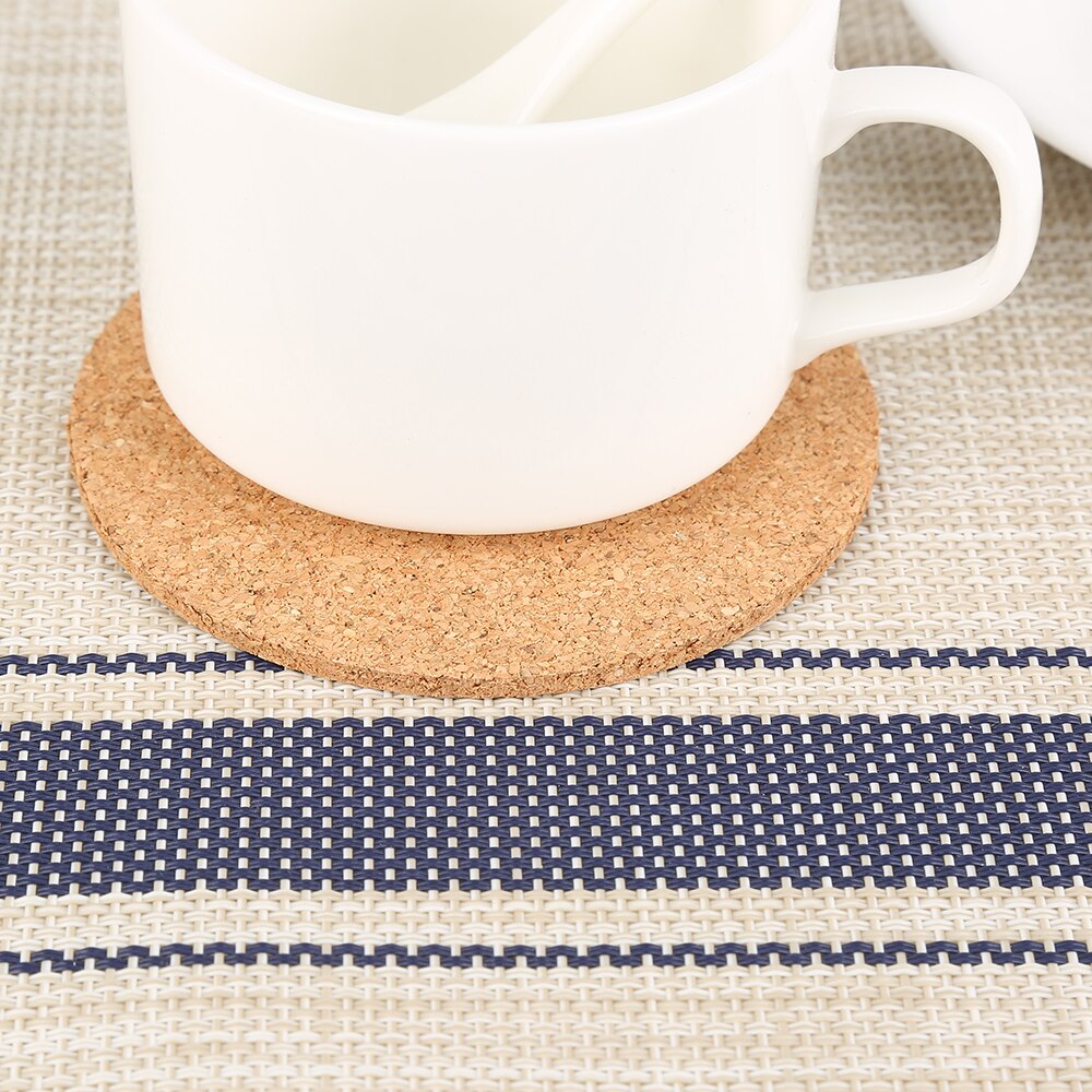 6 stk varmeisolering rund kork almindelig coaster kaffe vin drikke te kop måtte pad husholdnings kontor måtte skridsikker service køkken