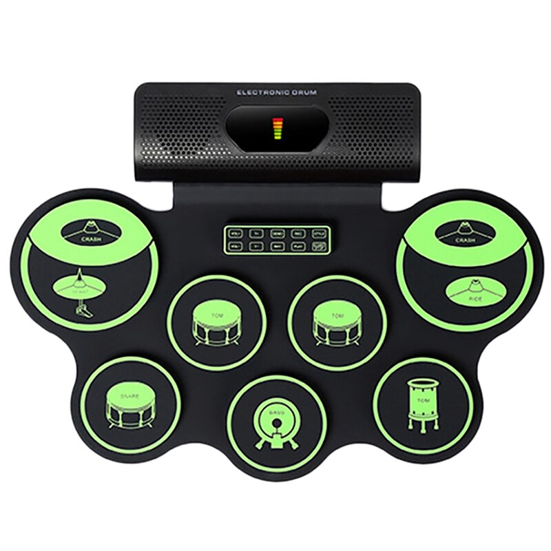 Portable Electronic Drum Set Digital Roll-Up Contact Sensitive Practice Drum Kit 7 Drum Pads for Kids Children Beginners: Default Title