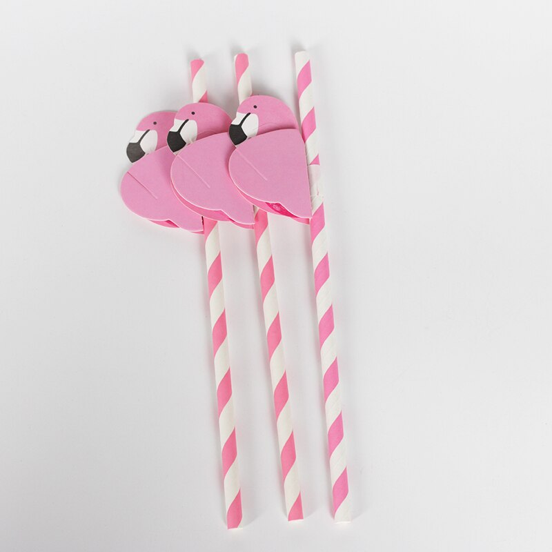 Rietjes Papier Straw 3D Flamingo Jungle Zomer Zwembad Feestartikelen Decor