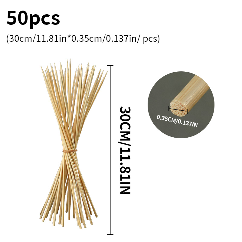 Bâtonnets de bambou jetables, outils de Barbecue, brochettes de bambou naturelles, fête de Camping pour Kabob, fruits, Cocktail, outils de Barbecue: YELLOW