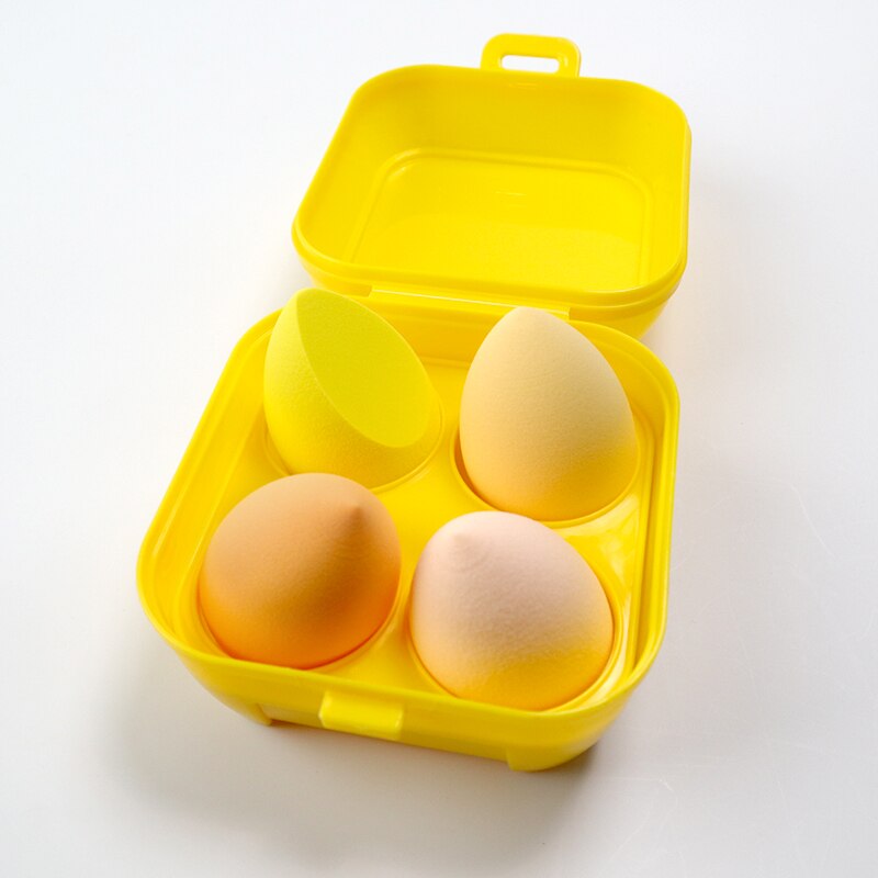 3/4 Piece Set Of Makeup Sponge, Puff, Healthy Latex Soft Sponge, Wet And Dry Set, Beveled Beauty Makeup Tool: 4 pcs Yellow B
