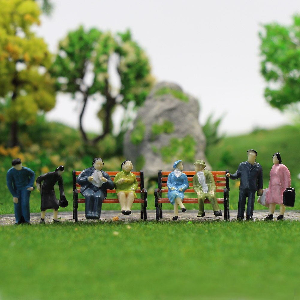 24pcs/48pcs/72pcs HO scale 1:87 Seated Standing People Figures Passenger Model Train Layout P8717