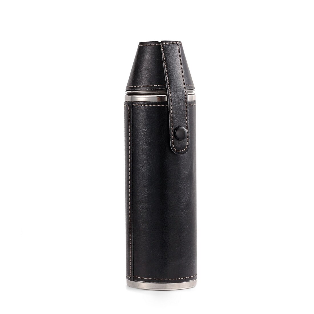 GENNISSY-flacon de poche 8 OZ avec entonnoir gratuit + 2 tasses en acier inoxydable avec couvercle recouvert de cuir et flacon étanche de 100%