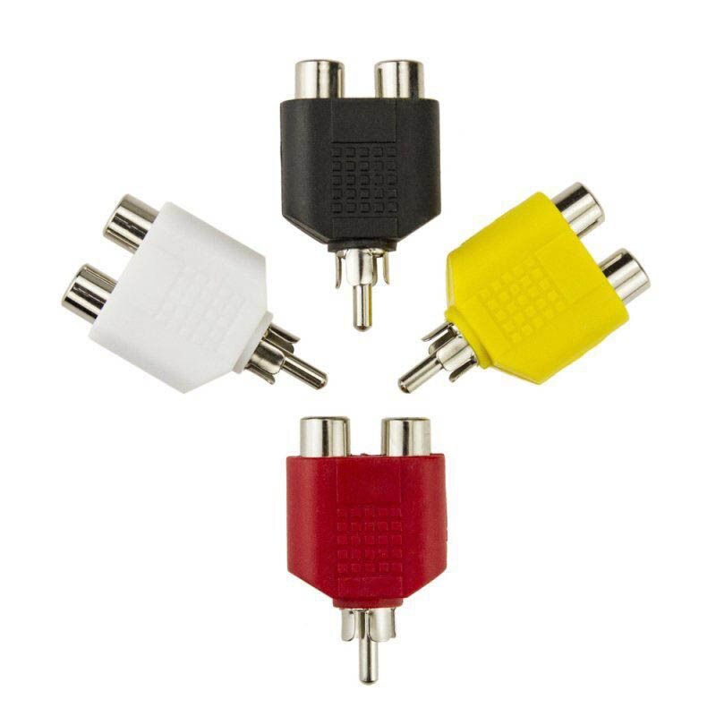 RCA Y Splitter Audio Video Plug Converter 1-Male to 2-Female Splitter Adapter Kit Color AV Jack RCA Plug To Double Video Plug