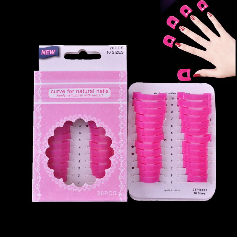 Nail Gel Polish Shield Protector 1Box(=26cps) Multi-Size Nail Varnish Protector Spill-Resistant Manicure Finger Cover