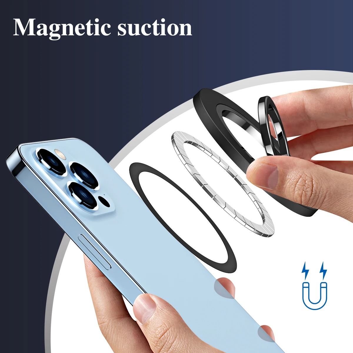 360° Magnetic Phone Ring Holder for MagSafe Kickstand Magnet Grip for iPhone 15 14 13 12 Pro Max Finger Ring Holder Stand