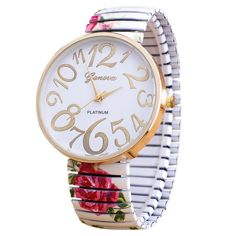 Luxe Vrouwen Horloge Retro Bloem Armband Horloge vrouwen Elasticiteit Krimpen Quartz-Horloge Vrouwen Jurk Relogio Dames Klok