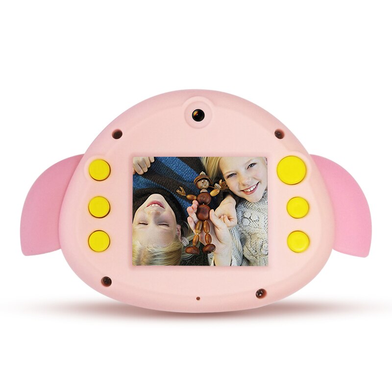 Children Digital Camera 1.8 Inch Front Rear Dual Camera 720P Mini Cute Pig Camera Toys For Kids Birthday