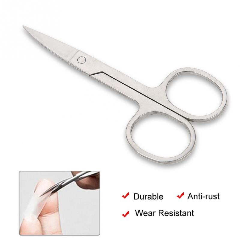 Cortador de pestañas de acero inoxidable, tijeras profesionales para cejas, Barba, tijeras para pestañas, herramienta de maquillaje de belleza 3
