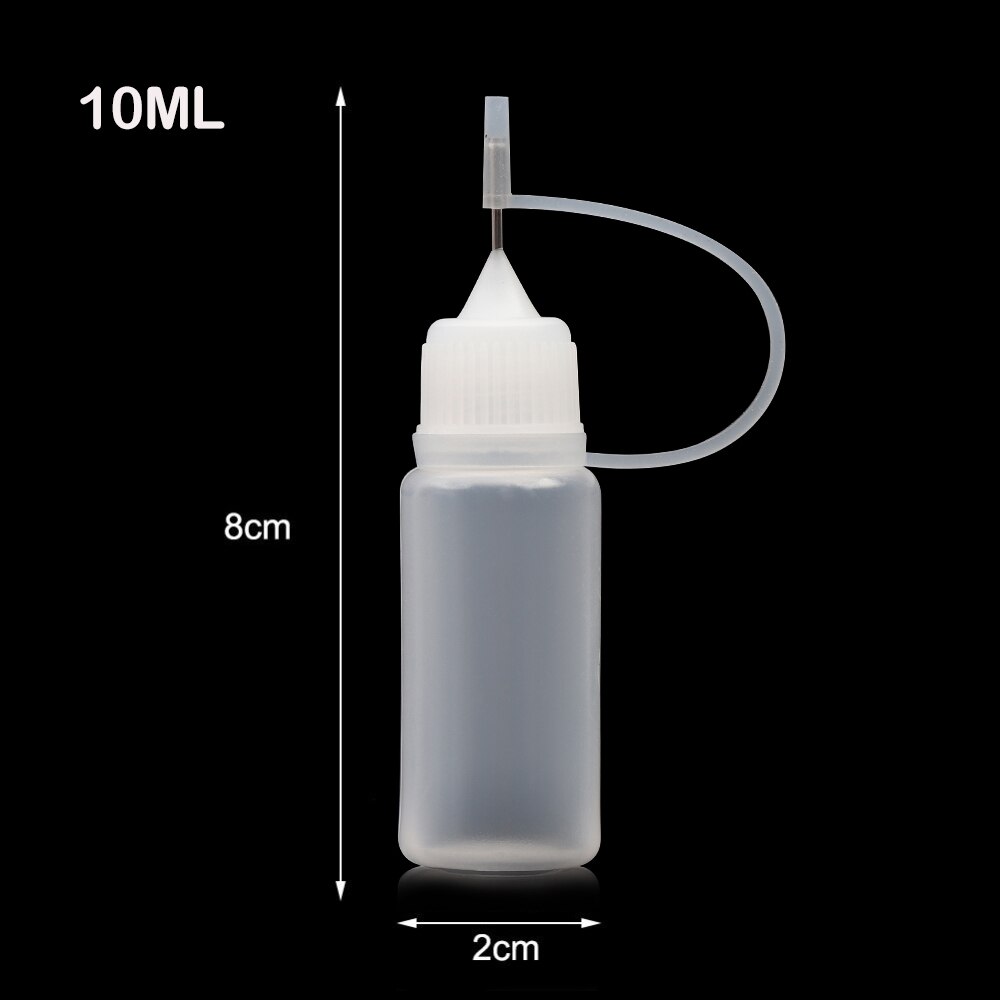 Botella de pegamento escurrible de aguja, 5 piezas, 10ML, reutilización de plástico blanco, bricolaje, herramientas de manualidades para álbum de recortes, accesorios calientes para el hogar y el jardín